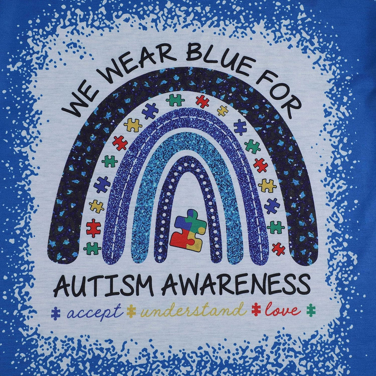 Autism Awareness Shirt Women Autism T-Shirt Autism Acceptance Tops in April Blue Autism Rainbow Tee Autism Mom Clothes