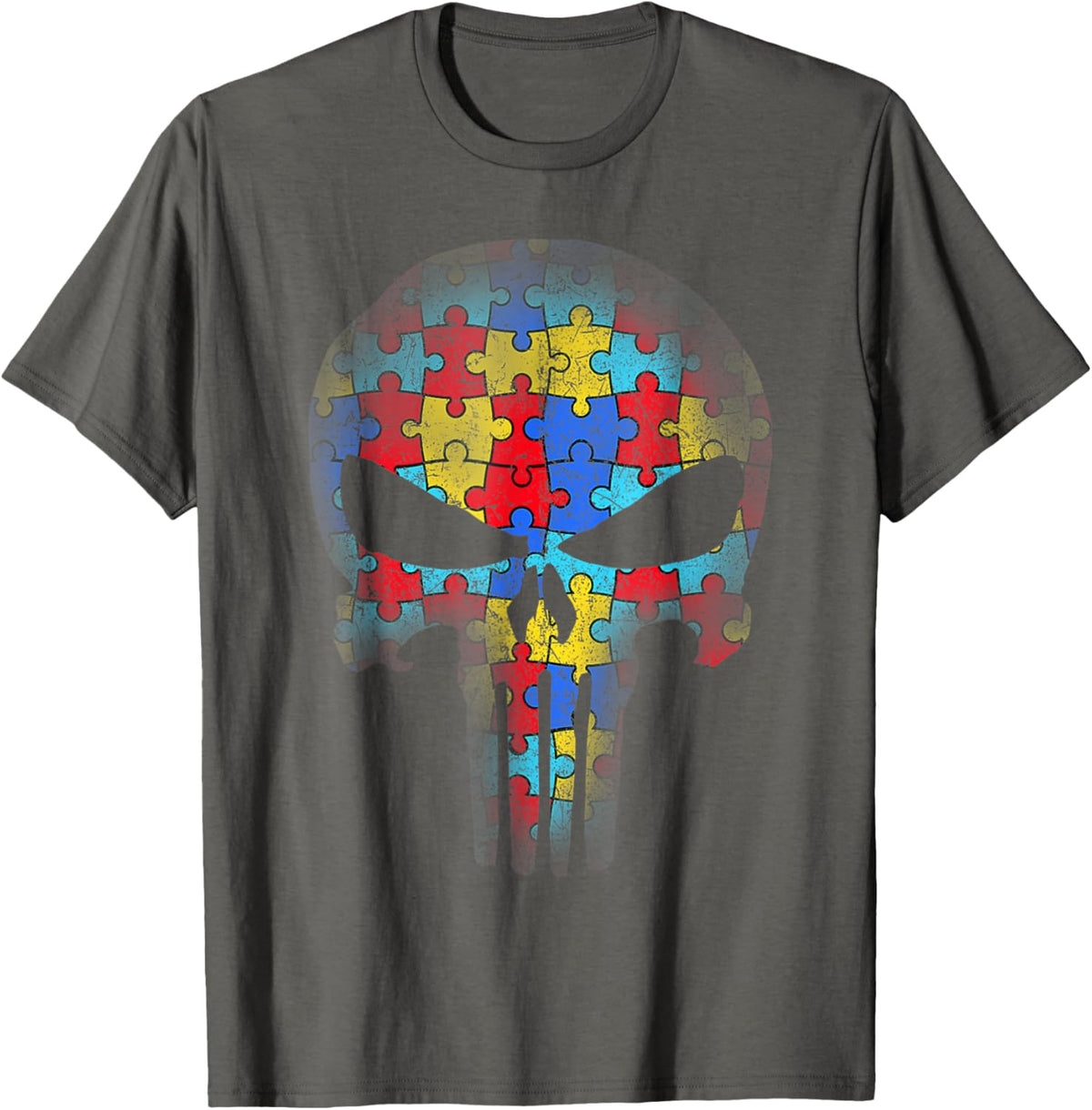 Skull Autism Awareness Puzzle Piece Mens Womens Kids